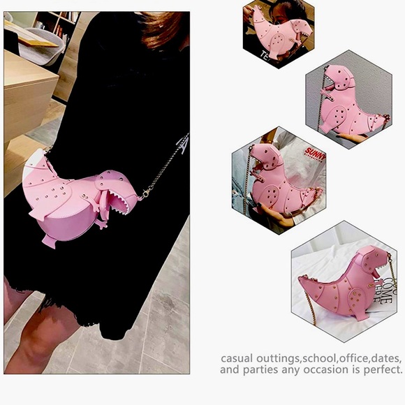 Pink Tyrannosaurus dinosaur 🦖 Crossbody bag - Picture 3 of 6